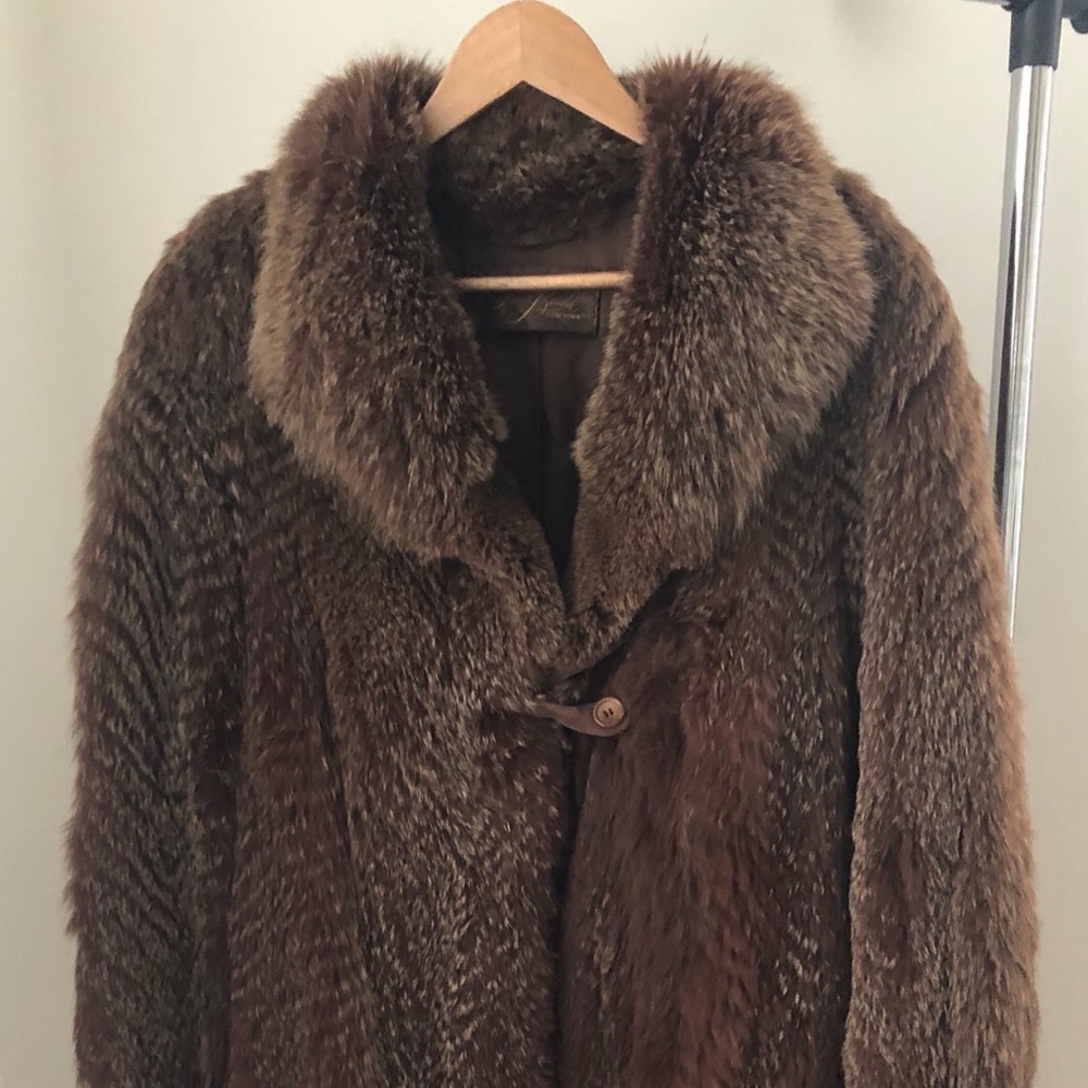 Henri Bendel Genuine Fox Fur Coat size M